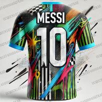 2026 Specialus leidimas Grafiti Messi Nr.10 Futbolo marškinėliai Treniruočių apranga Kvėpuojanti Oversize Unisex Sportas Tėvų ir vaikų T-shirt 100