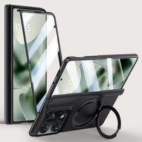 Magnetinis Matinis Vyrių Apsaugos 360 Besisukantis Stovas Dėklas Motorola Razr Fold Belaidžio Įkrovimo Dangtelis su Ekrano Stiklo Plėvele For Motorola Razr Fold 5G 8.1"&Opp Bag juoda