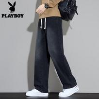 PLAYBOY Men's American Retro Loose Straight-Leg Gradient Casual Jeans M(27/28)