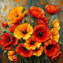 Flowers DIY No Frame Acrylic Paint-By-Number Kit 40*40cm Canvas Paint By Number Kit for Adults/Beginners Gift Home Wall Decor