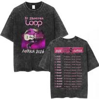 Vintage Washed Ed Sheeran Loop Tour Australia 2026 Tour Merch T-shirts Fans Gifts Men Women Clothing Fashion Hip Hop T Shirts S įvairiaspalvis