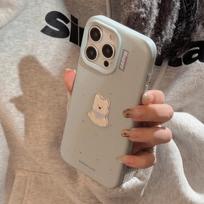 Splashing ink cartoon small animal suitable for Apple 16 mobile phone case 17promax Korean style iphone14 three-dimensional 13 silicone 17promax