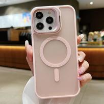 Apple 16 mobile phone case 14 magnetic invisible lens holder suitable for iPhone15ProMax transparent skin feel anti-drop Apple 16 rožinė