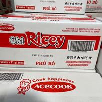 Oh Ricey Pho Bo Jautienos Vietnamietiški ryžių makaronai Puodelis 71g x 12 pakuočių red