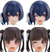 BANDAI SPIRITS 30MS Option Hairstyle Face Parts Set Plastic Model Kit [Second Pre-order] & (Sonoda Chiyoko/Morino Rinze) (Pre-colored)