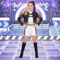Vaikų Anime Kpop Demonų Medžiotojų Cosplay Kostiumas Huntrix Rumi Mira Zoey Suknelė Mergaitėms Helovino Vakarėliui Išgalvotas Kostiumas Kids 110cm&Demon Hunters Cos