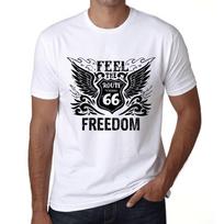Vyriškas vintažinis marškinėliai su grafiniu paveikslėliu Feel The Freedom Baltas XS balta