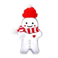 Yousheng Gingerbread Man Drink Bottles with Lid 400ml Reusable Christmas Beverage Container for Milk Juice Tea Coffee DIY Festive Gifts