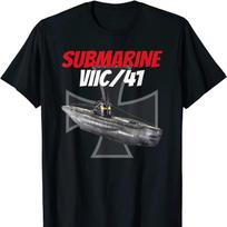 II pasaulinio karo Vokietijos Karinio Jūrų Laivyno U-Boot Typ VIIC/41 Vokietijos Karinio Jūrų Laivyno Povandeninis Laivas Marškinėliai. Aukščiausios kokybės medvilniniai trumpomis rankovėmis O formos kaklo vyriški marškinėliai Nauji S-3XL L black