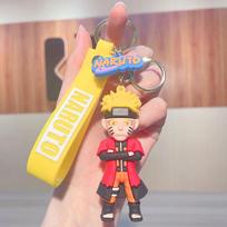 11cm Cartoon Anime Naruto Action Figures Keychains Sasuke Kakashi Key Pendant Cartoon Bag Pendant Doll Keychain Boy Gift 10.5x8x3.2cm raudona
