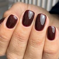 Press on Nail Short Square Fake Nail French Full Cover Acrylic False Nail Wine Red Design Fake Nail for Women and Girls 1