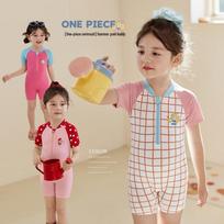 LUSON Baby Girls' Short Sleeve One-Piece Swimsuit 80