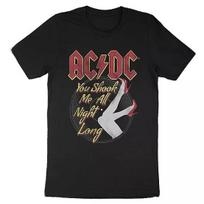 ACDC Vyriški marškinėliai „All Night Long“ Y2k Trumpomis rankovėmis Klasikiniai Aukštos kokybės Prabangūs karštas produktas aukštos kokybės Streetwear Madingi Medvilnė S