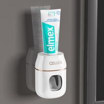 Automatic Toothpaste Dispenser & Punch-Free Bathroom Storage Rack with Toothbrush Holder