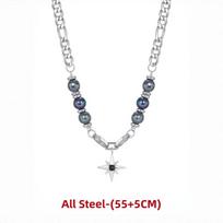 Hip Hop Polaris Star Pendant Necklace For Man Woman Non Fading Titanium Steel Clavicle Sweater Chain Couple Jewelry Punk Gift