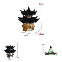 Pavilion Tower Double-Layer Octagonal Gazebo: 3D Printed Micro Landscape Water & Land Tank Rockery Ornament