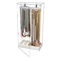 Clear Jewelry Organizer Display Stand Rotating Necklace Bracelet Holder Dustproof Jewelry Storage Rack Show Bracket 1 gray