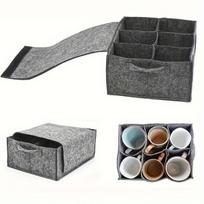 Kitchenware plate, felt storage bag, picnic and camping portable storage box, cup and bowl compartment-organized storage box