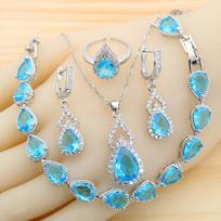 Bride Light Premium Jewelry Earrings Rings Rings Bracelet Necklace 4 Piece Chain AAA Zircon Inlaid Jewelry Practical Household Product