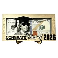 Graduation Money Holder, Class of 2026 Grad Card Gift Box, Wooden Cash Money Envelope Holder for High School College Graduates juoda