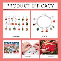 Creative Christmas Jewelry Advent Calendar Christmas Bracelet Charm Box Set Christmas Countdown Small Gift Set Jewelry Toys other
