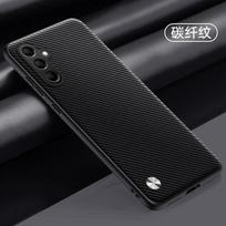 For Samsung M35 5G M15 M55 Plain PU Leather Matte Case For Galaxy M34 A55 Silicone Ultra Thin Soft Frame Shookproof Bumper Cover Samsung M34 matinė juoda spalva