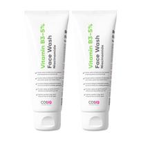 Cos-IQ 5% Niacinamide Face Wash Pore Minimizer Deep Cleansing Formula For Bright Even Skin Tone Daily Facial Care 100ml X 2
