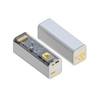DIY 18650/21700 Fast Charge Power Bank Case Kit PD/QC 22.5W 40000mah Punk LED Digital Display Multiprotocol Charge Phone Laptop white