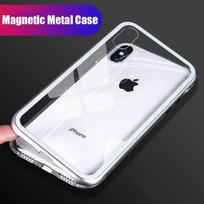 Atverčiamas magnetinis dėklas „iPhone X 8 7 Plus“ su skaidriu grūdinto stiklo plėvele White1,For iPhone7/8