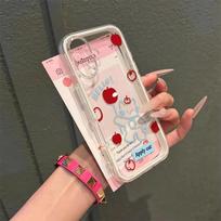 Applicable to Apple 16e/15 mobile phone case, line cat Apple contrasting color 2-in-1 12 simple and transparent iPhone14 Apple 11