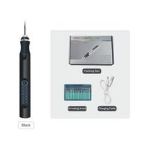 Mažas ličio baterijos elektrinis šlifuoklis, perforavimo, graviravimo, poliravimo rašiklis, didelio greičio gryno vario variklis, poliravimo rašiklių rinkinys Black polishing set