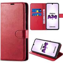 Case for Samsung Galaxy A34 5G Synthetic Leather Red Anti-Scratch 360 Degree Protection raudona