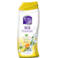 BOROPLUS Ayurvedic Prickly Heat Powder Icy Citrus Blast 400g Pack of 1 for Sweat Absorption and Skin Protection