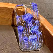 Skaidrus minkštas telefono dėklas su medūzų atspaudu, skirtas iPhone 15 16 14 13 12 11 Pro Max 16E XS XR Max 7 8 16 Plus SE2, atsparus smūgiams For iPhone 13 Mini