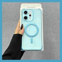 Cases For OPPO Find X9 Pro Airbag Shockproof Magnetic Wireless Charging Case For Find X9 X9Pro Magsafe Translucent Phone Cover Oppo Find X9 mėlyna
