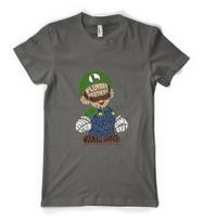 Luigi Super Mario Bros Gaming Video Game Word Personalised Unisex Adults T Shirt 2XL