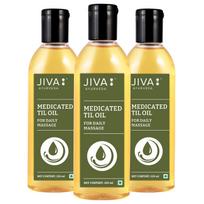 Jiva medicininis sezamo aliejus 120 ml 3 vnt. pakuotė Ajurvedinis žolinis masažo aliejus sąnarių, raumenų ir kūno priežiūrai