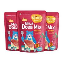 Slurrp Farm Millet Dosa Instant Mix | Supergrains And Beetroot | Natural And Healthy Food, 150g (Pack Of 3) 500GM