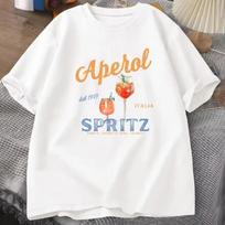 Aperol Spritz T-shirt Aperol Graphic Italian Style T Shirt Italy Summer Graphic Tee Breathable Casual Comfortable Printed Top S balta