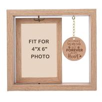 Dog Cats Memorial Photo Holder Paws Print Wooden Rotating Picture Frame for 4x6Inch Photo Display Pet Loss Sympathy Gift 1