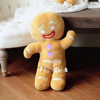 Adorable Gingerbread Man Plush Toy Soft Stuffed Biscuit Doll Cookie Man with Smile Face Plushies Cute Gift Girl Christmas Decor 30cm Pendant