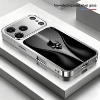 Juodo Fono Skeleto Rašto Grūdinto Stiklo Telefono Dėklas Skirtas iPhone 17 Pro Max 16 15 14 13 12 11 Pro 16 Plus 17 Air Dangtelis iPhone 13 Pro Max