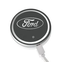 Car Sticker 2026 For Ford 7 Colors LED Car Cup Holder Lights Luminous Coaster Water Cup Pad For Ford Escape Kuga Mondeo Ecosport juoda