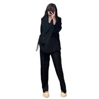Women's Plus Size Wide-Leg Pants Two-Piece Set - Spring/Fall Fashion 3XL (for 150-165 jin)
