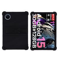 Minkštas silikoninis dėklas Doogee Tab G6 A9 Pro Plus T36 T40 Pro T20 Ultra T20S T20 T10Plus Reguliuojama stovas Dangtelis Saugus vaikams Atsparus smūgiams Doogee T20-T20S juoda