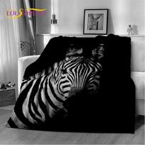 Laukinio gyvūno zebras minkštas pliušinis pledas, flanelinis pledas metamas pledas svetainei miegamajam lovai sofai piknikui dangalas Bettdecke vaikams 75x90cm gray