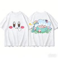 Adult and Children Kirby Face Expression Pure Cotton Y2KT T-Shirt, Suitable for Staying Home or Going Out 110