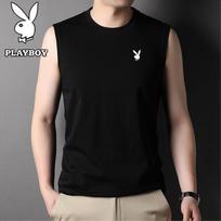 PLAYBOY Men's Pure Color Cooling Breathable Vest XL juoda
