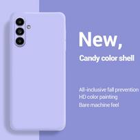 Liquid Silicone Case for Samsung Galaxy A15 A05S A12 A22 A32 A52 A13 A23 A33 A53 A73 A04 A04S A14 A24 4G A34 A54 5G Cover Cases A15 4G šviesiai violetinė spalva