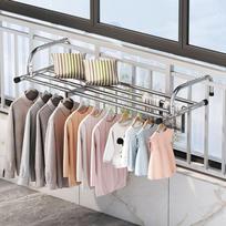 Scalable Clothes Drying Rack Adjustable Floor-Standing Balcony Hanging Rail Stainless Steel 50-158cm Clothes Organizer Racks 50-86cm
